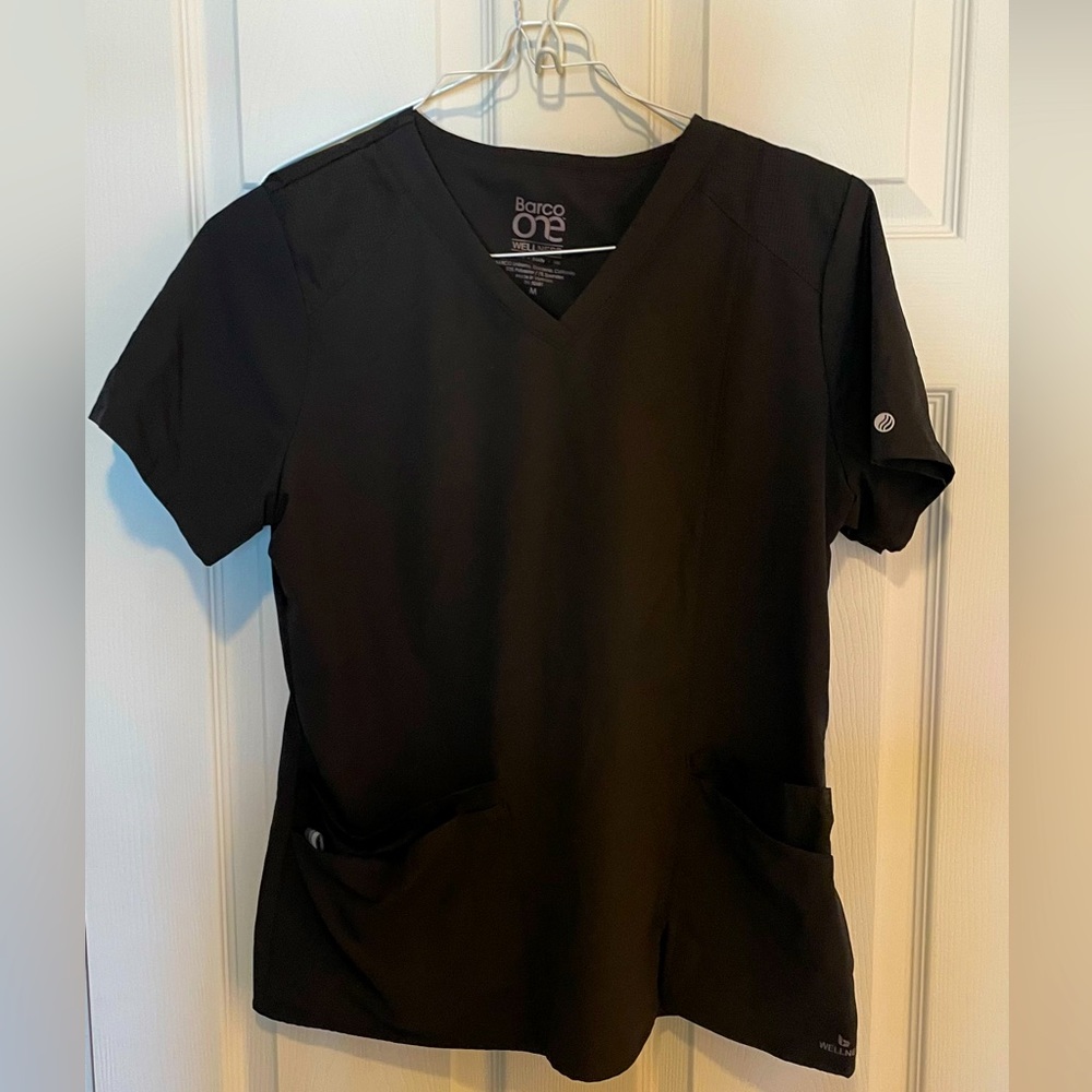 Barco One Women's Black V-Neck Scrub Top